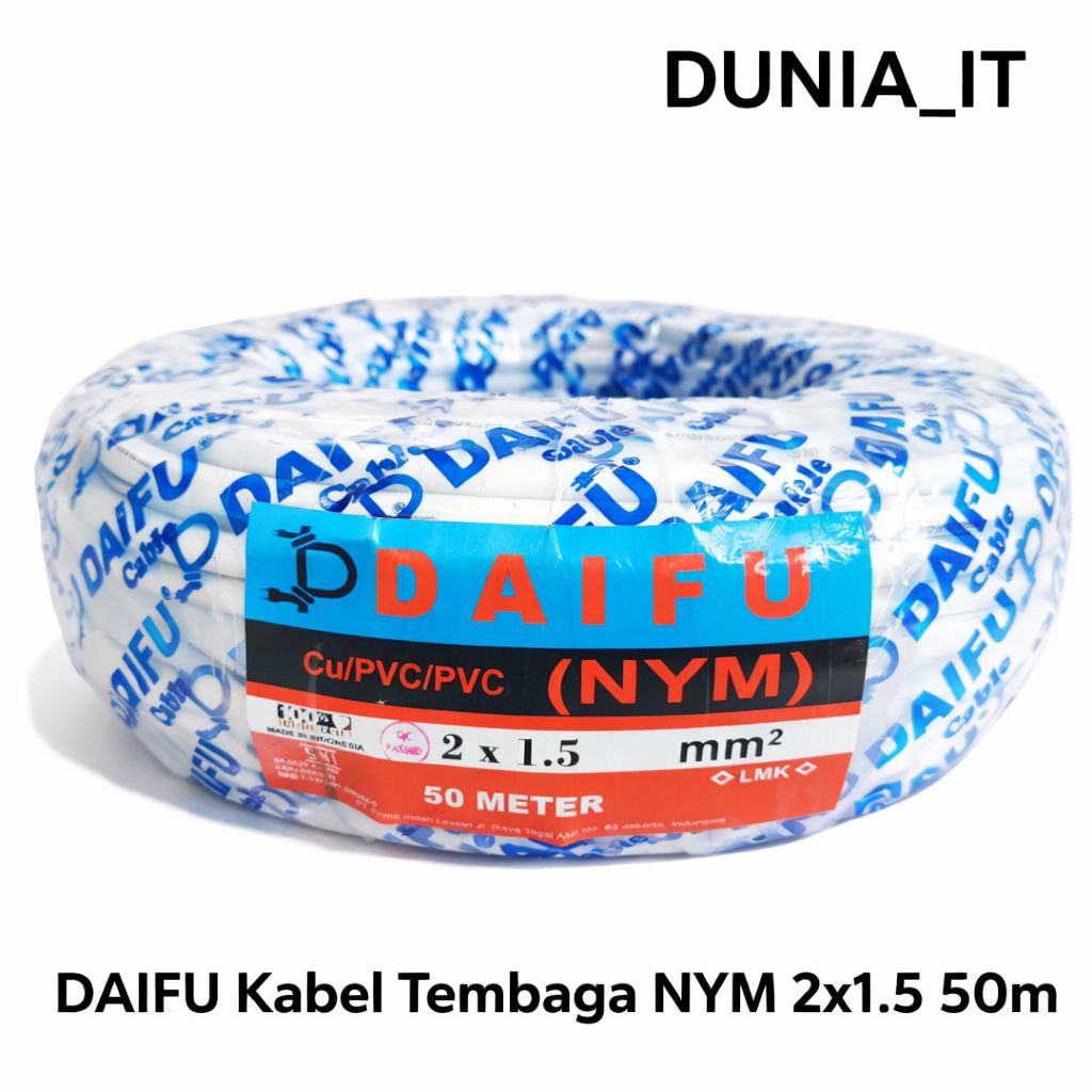 Jual kabel tembaga daifu nym 2x1.5 panjang 50m | Shopee Indonesia