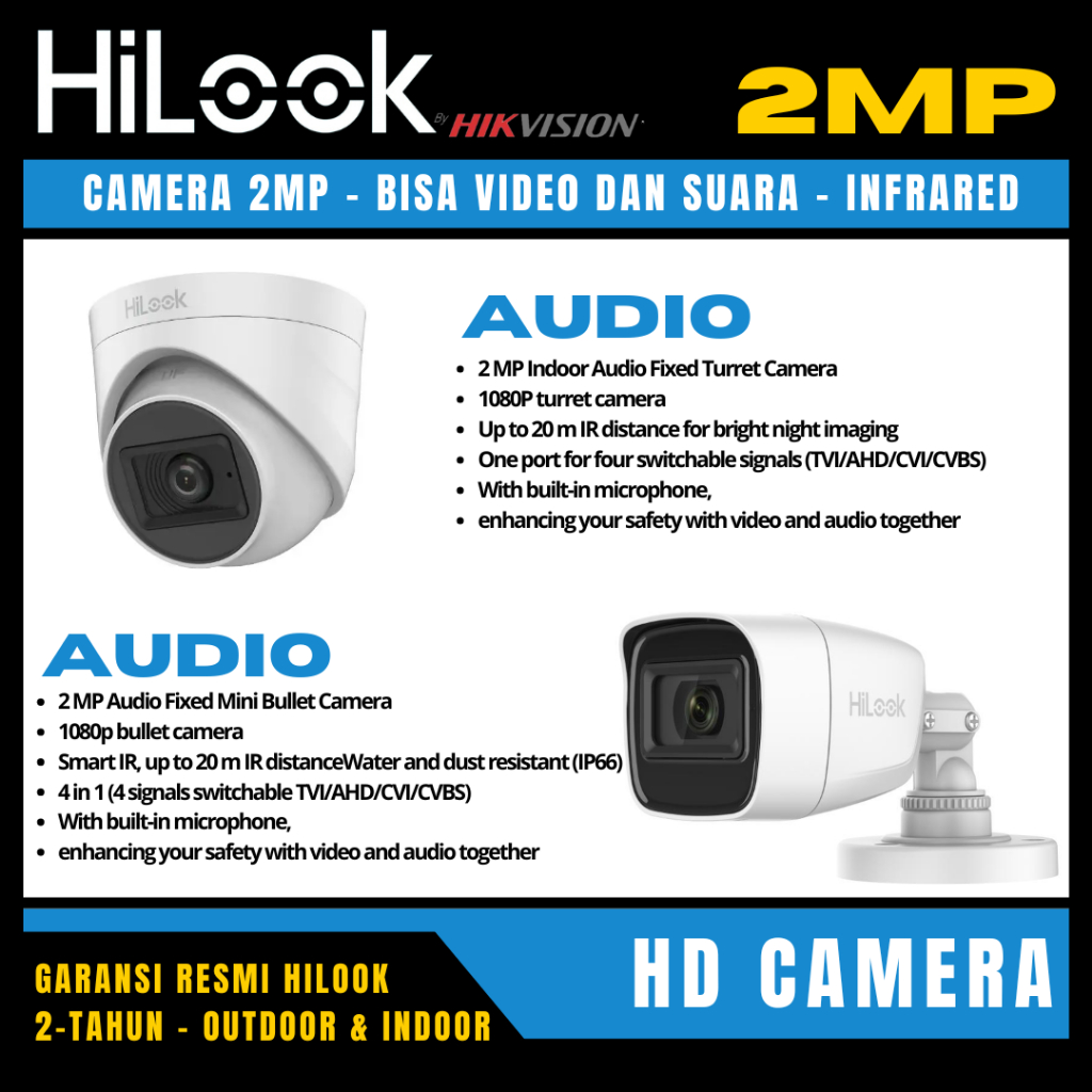 Jual hilook camera cctv 2mp audio indoor outdoor kamera cctv | Shopee ...
