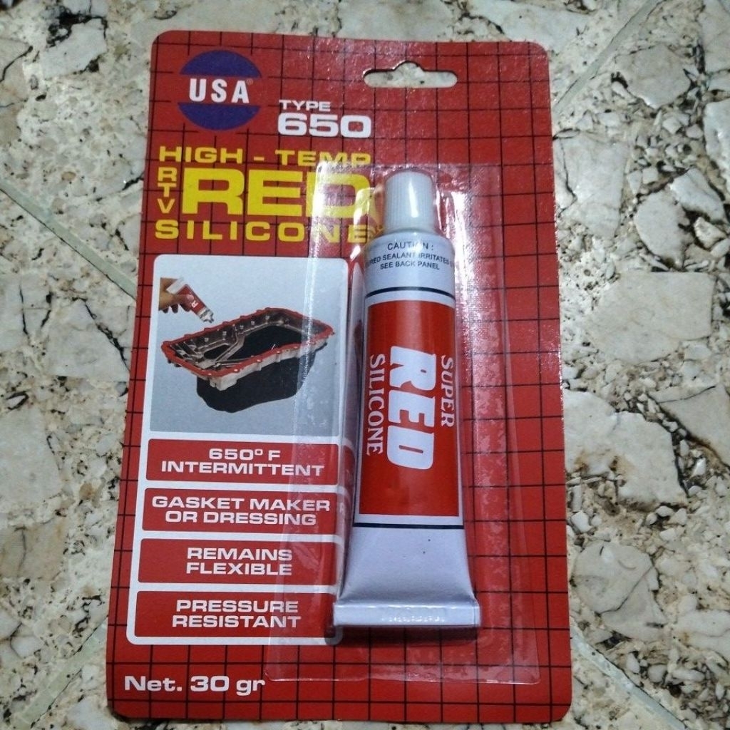 Jual Lem Silicon Red USA Type 650 High - Temp RTV 30 GR | Shopee Indonesia