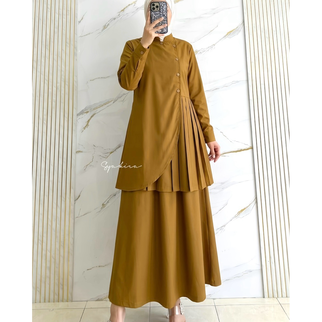 Jual Ss syakira FATIMAH SET ROK STELAN ROK PEMDA TOYOBO Khaki tua Muda ...