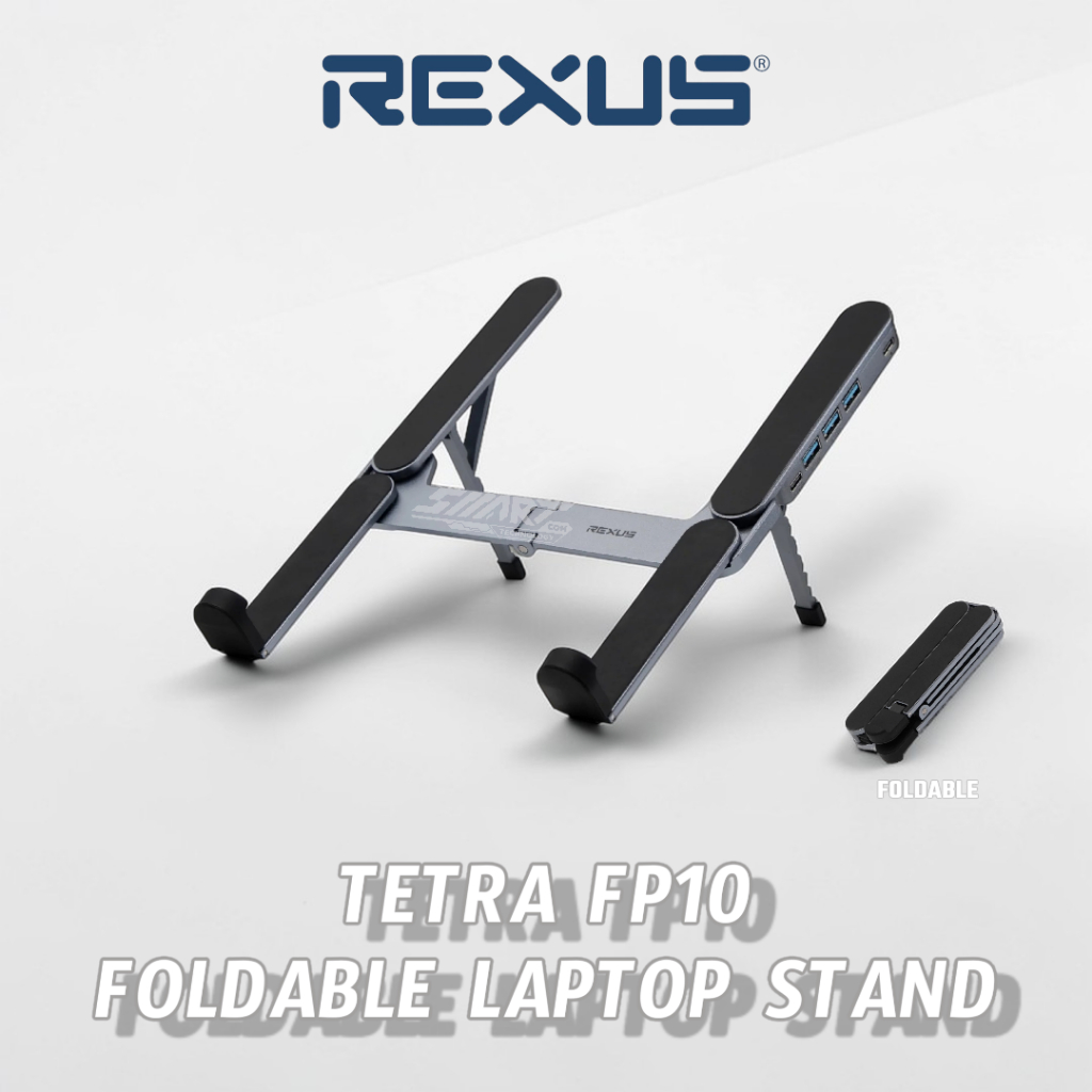 Jual Rexus Tetra Pro FP10 Foldable Laptop Stand Type C & USB 3.0 ...