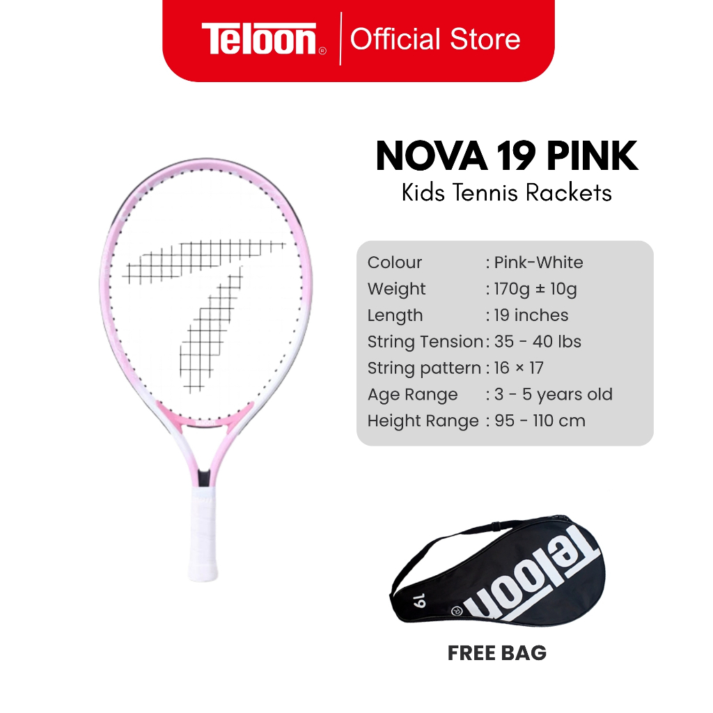 Jual Teloon Racket Tennis Anak 19 Inch Pink & Light Blue - Raket Tenis ...