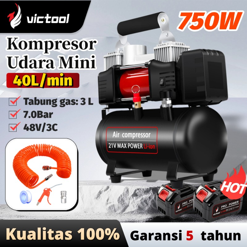 Jual Victool Mini Kompresor Angin Oilless Listrik Portabel 40L/MIN ...