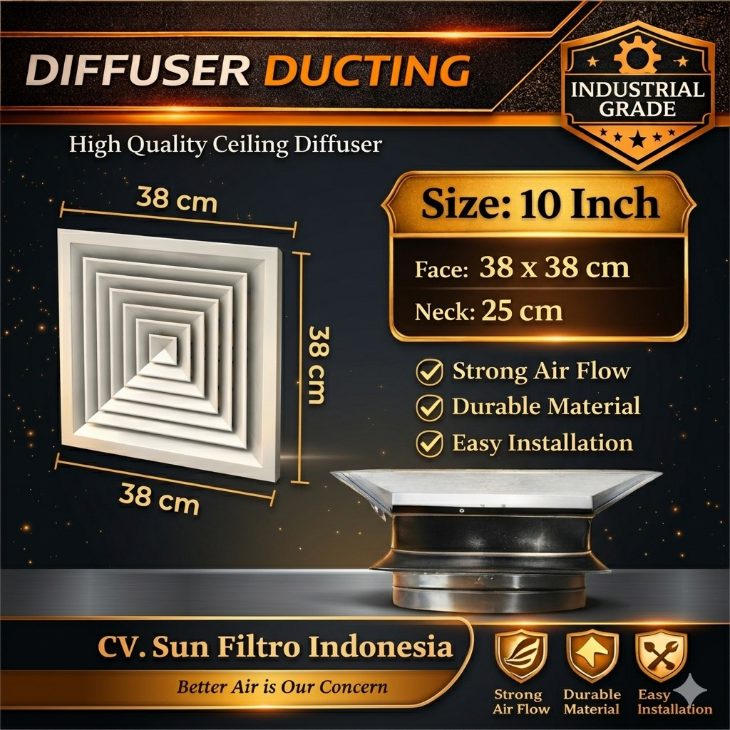 Jual DIFFUSER DUCTING AC 25CM X 25CM (10