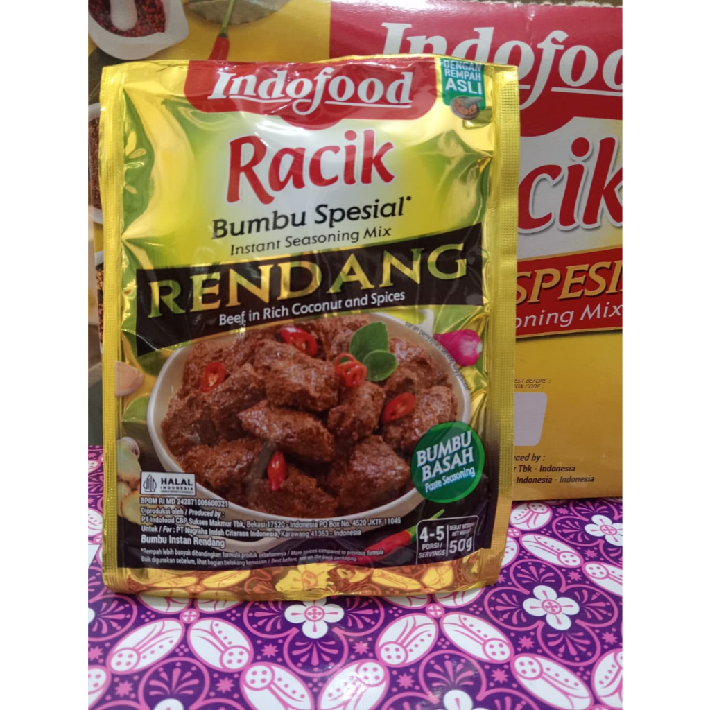 Jual 1 box INDOFOOD RACIK RENDANG 50GR ( 1 BOX ISI 24 PCS ) | Shopee ...