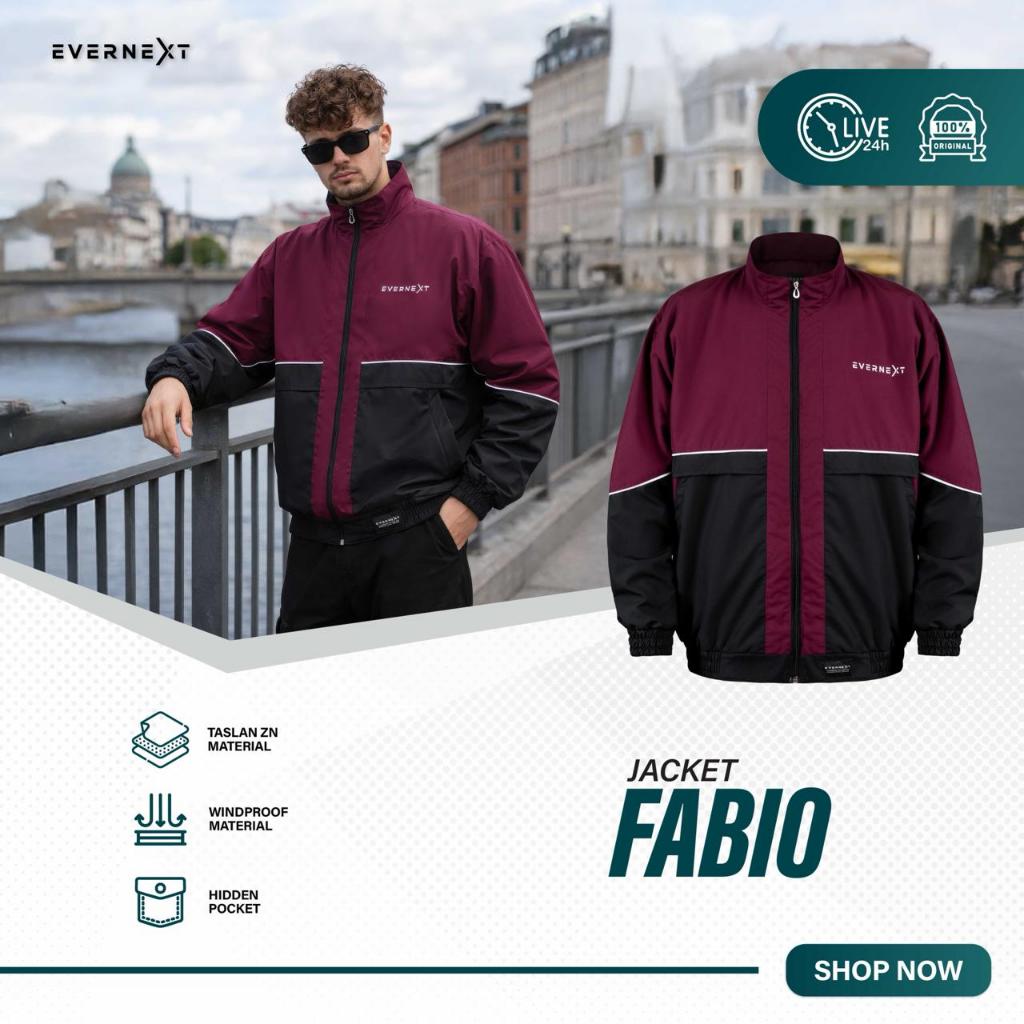 Jual Evernext - Jaket Taslan Pria Water Resist Jaket Fabio Jaket ...
