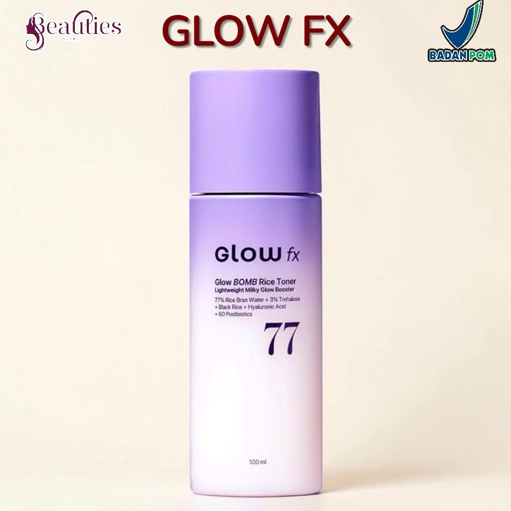 Jual GLOW FX Glow Bomb RICE TONER 100ml, 77% Rice Bran Water ...