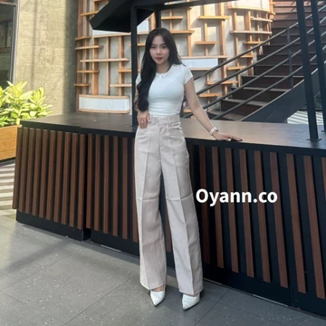 Vara Pants Kulot Highwaist Celana Panjang Wanita Kantor Bahan Semi Woll Premium