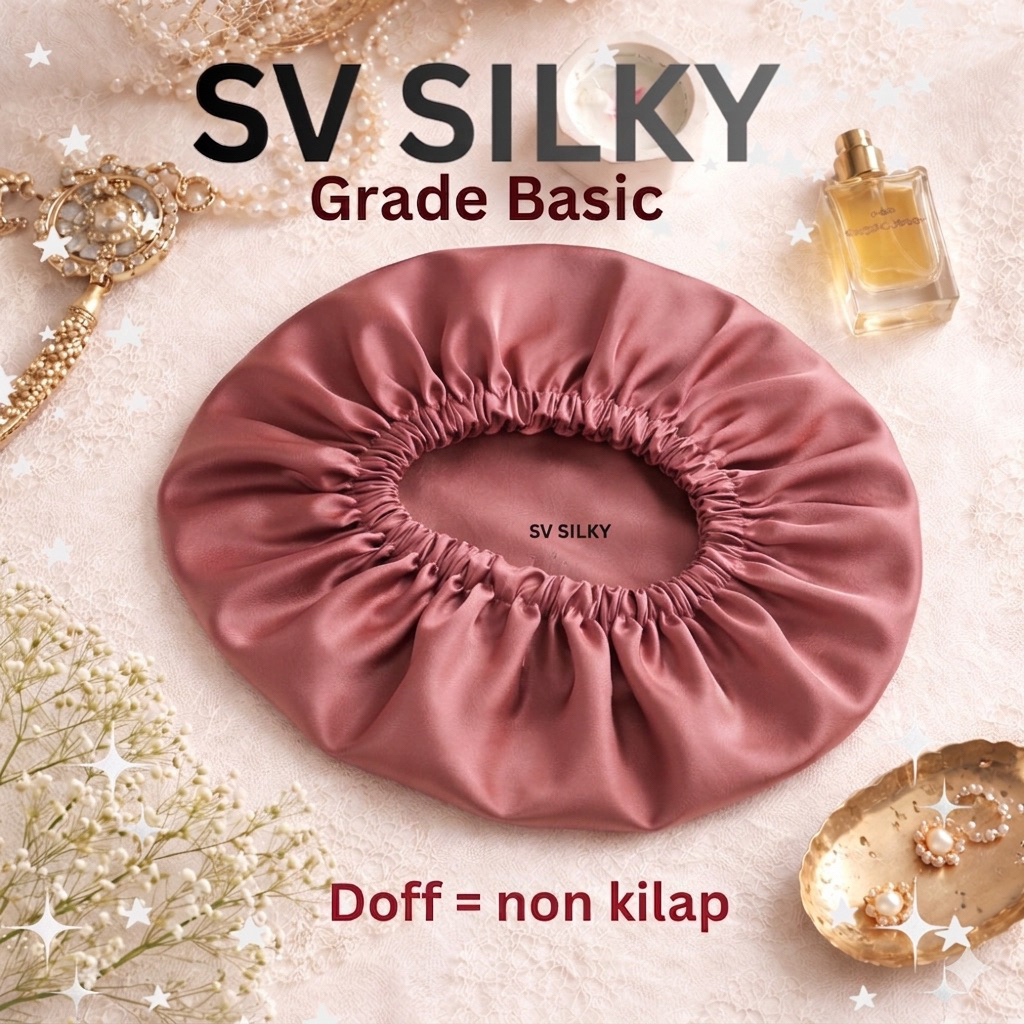 Jual Hair Bonnet SV Silky Satin Grade Basic non kilap Hair bonnet Satin ...