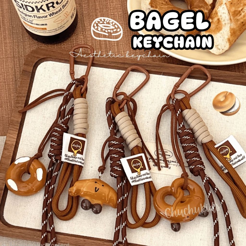 Jual Gantungan Tas Roti Bagel Lucu Handmade Bag Charm Tassel Bread ...
