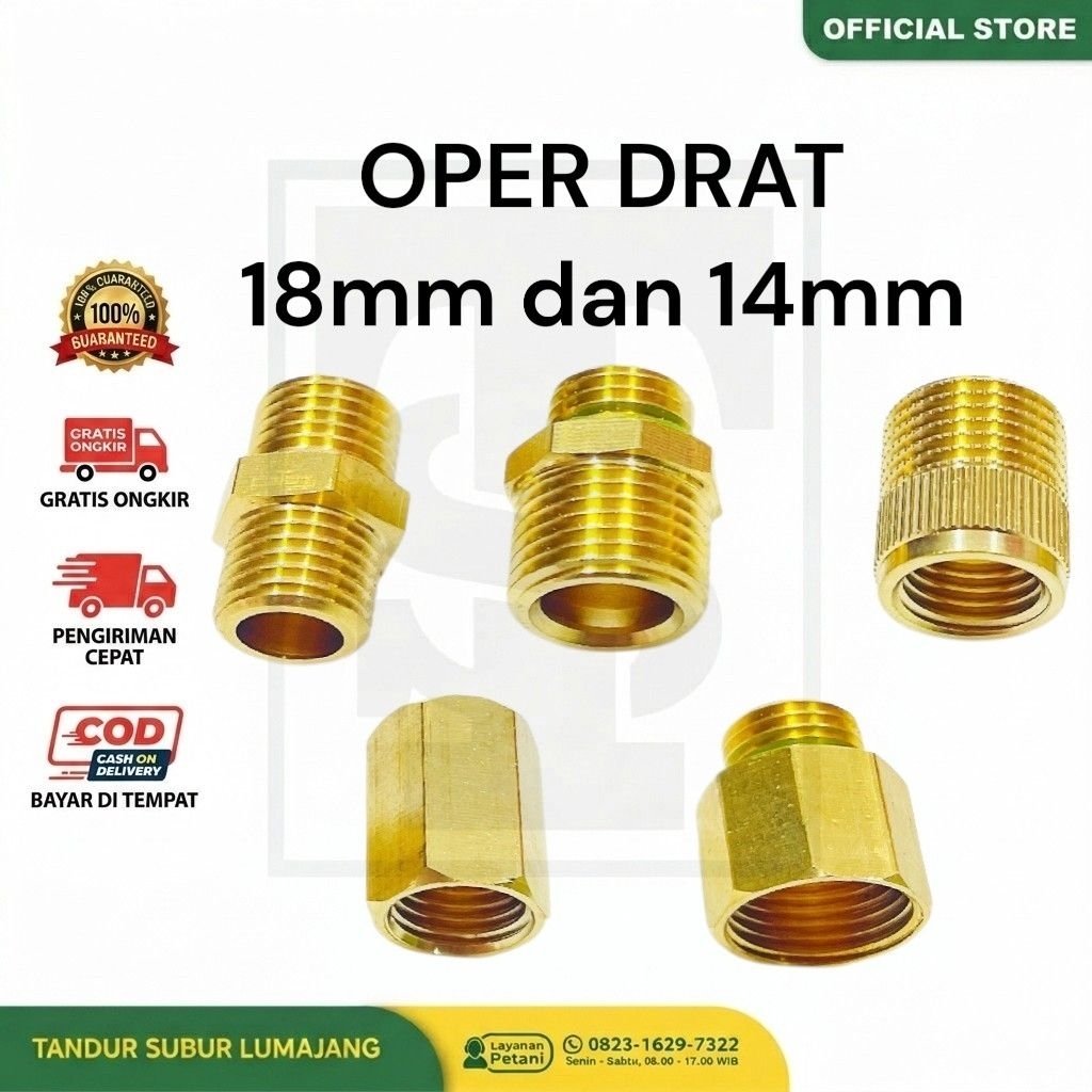 Jual Oper sok drat Verlop sock 18mm 14mm kuningan brass tembaga tangki ...