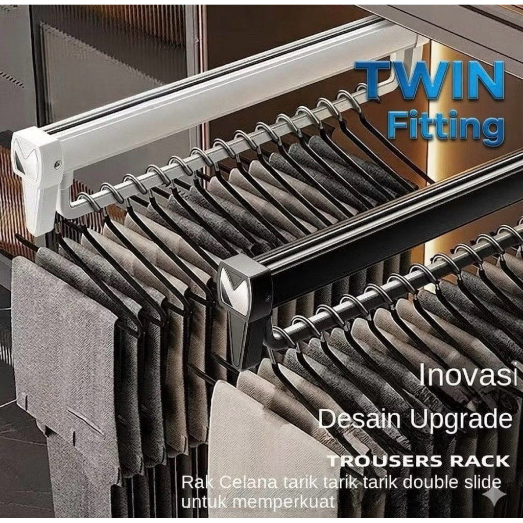 Jual twin hanger gantungan serba guna / rell sliding untuk gantung ...