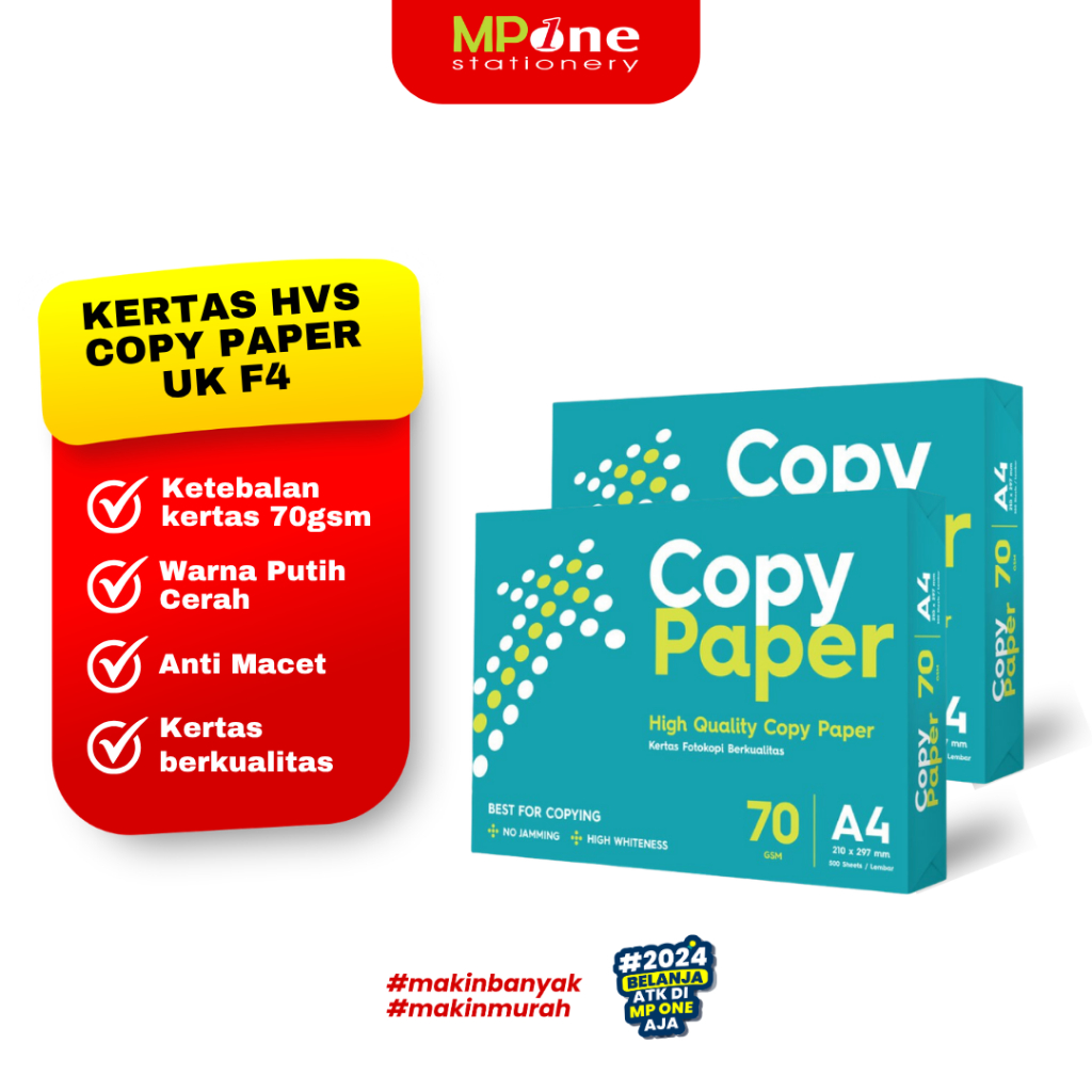 Jual 1 RIM Kertas HVS Copy Paper F4 - 70GSM / HVS Copy Paper Ukuran F4 ...