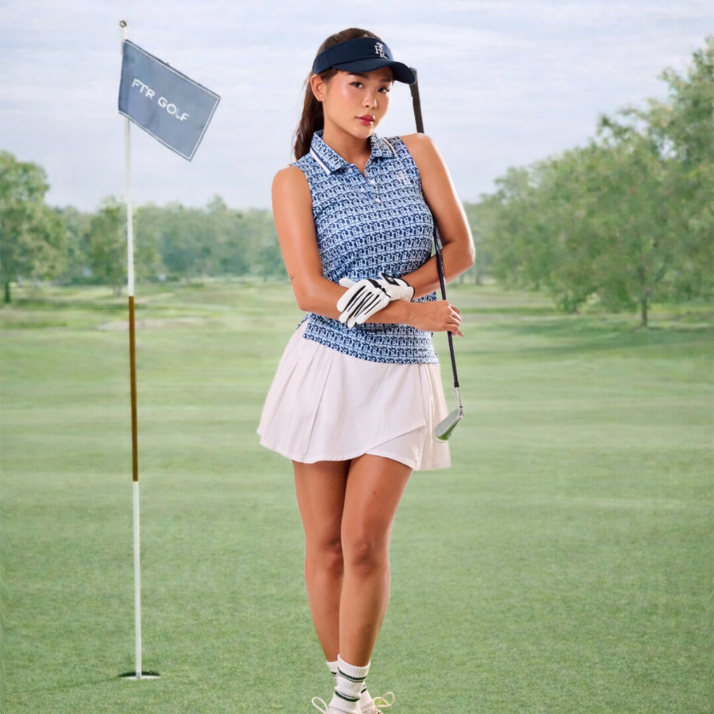 Jual First Time Round - Monogram Sleeveless Top Dry Fit - Golf Tennis ...