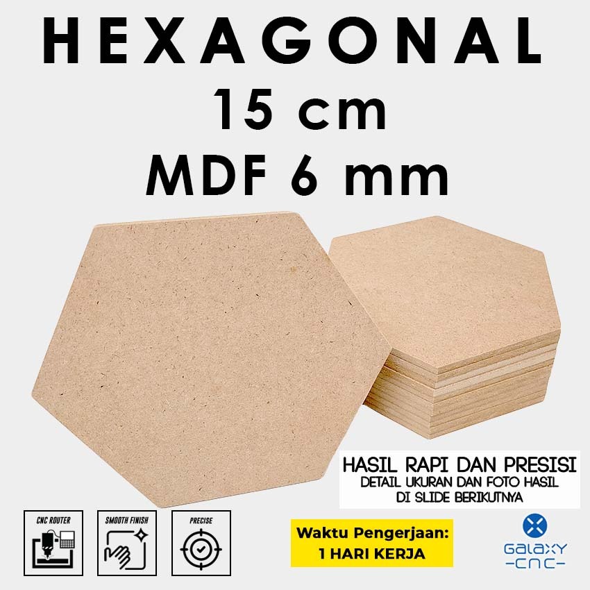 Jual Hexagonal 15 cm - MDF 6 mm - Custom papan MDF | Shopee Indonesia