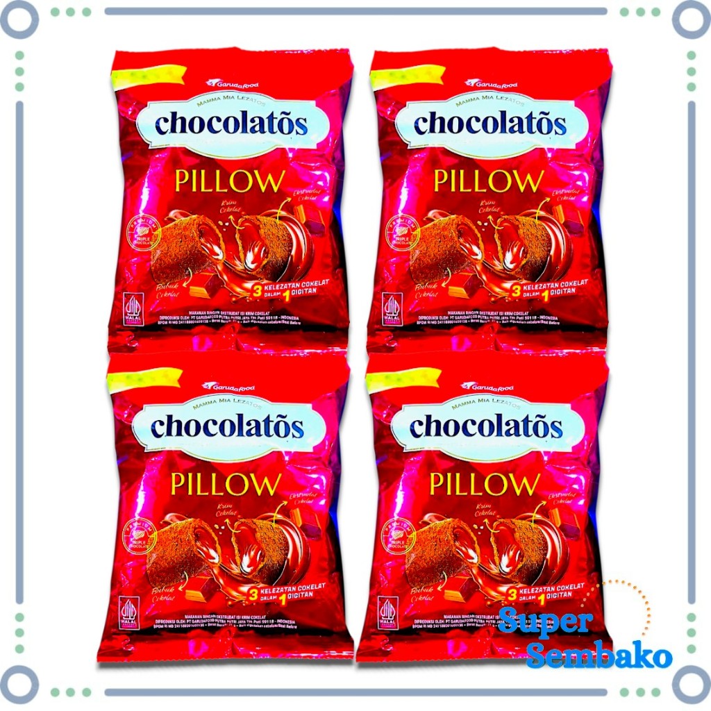 Jual Snack Biskuit Sereal Chocolatos Pillow Isi Krim Cokelat 21g ...