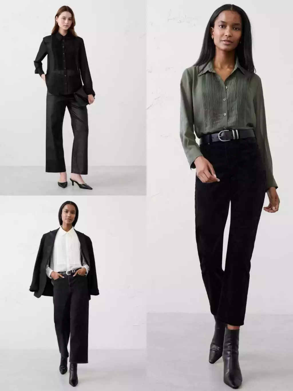 Atasan Lengan Panjang BR Tuxedo-Bib Blouse (No Inner) - 2201