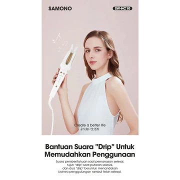 SAMONO Catokan Curly Automatic Keramik Catokan Rambut Catok Rambut 32mm 3 Suhu Low Watt Auto