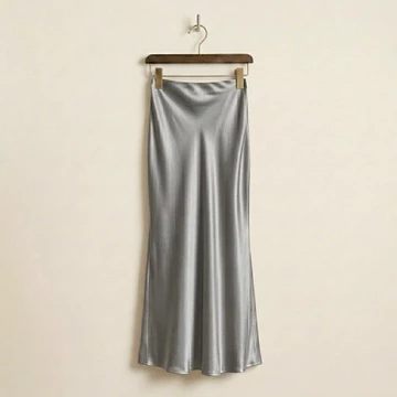 Rok A Line Satin Silk Premium Pinggang Karet Nyaman Bahan Tebal Jatuh S 3XL CAROSEL