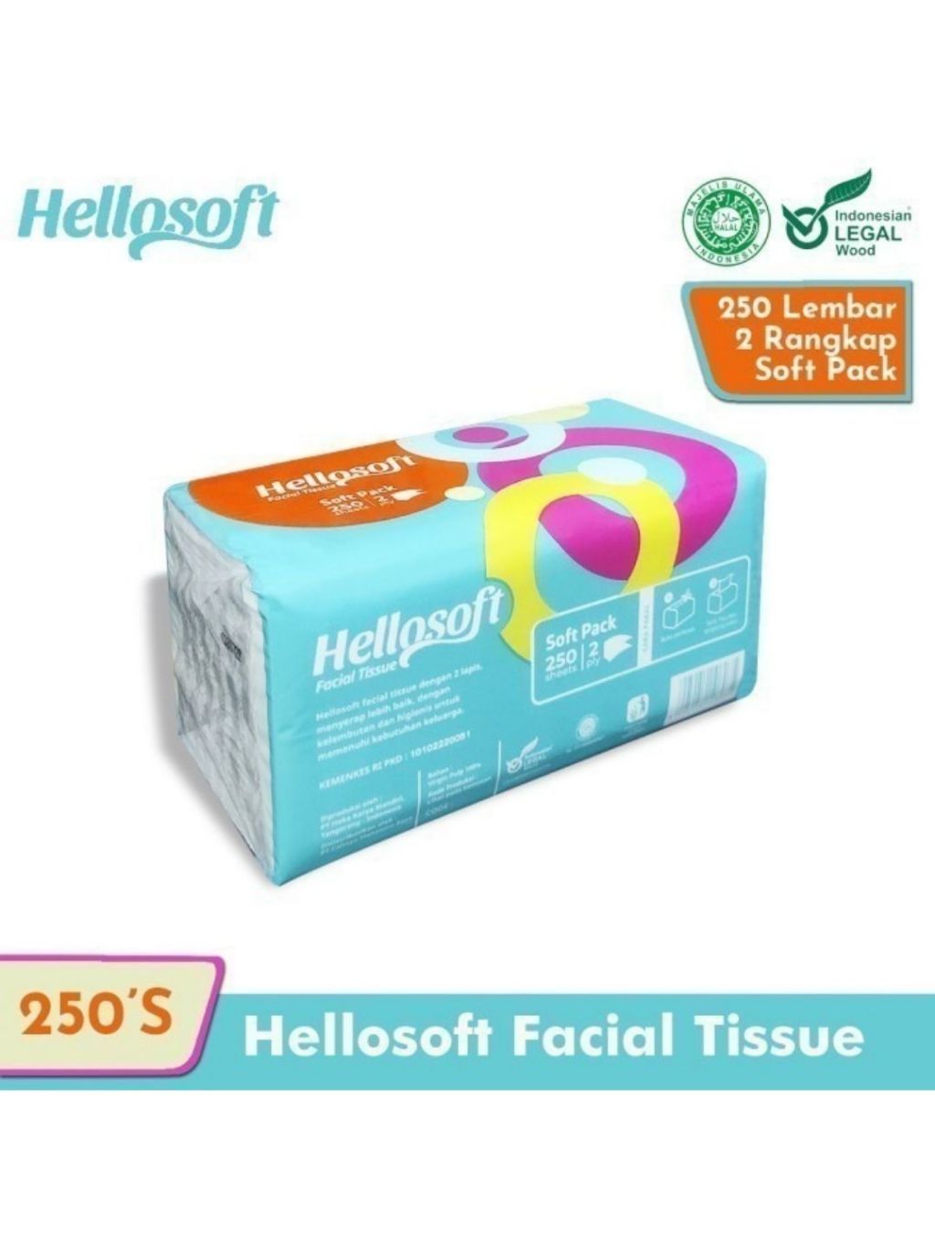Jual Tisu Wajah Hellosoft Soft Pack Facial 250 Lembar Tissue Muka Halus ...