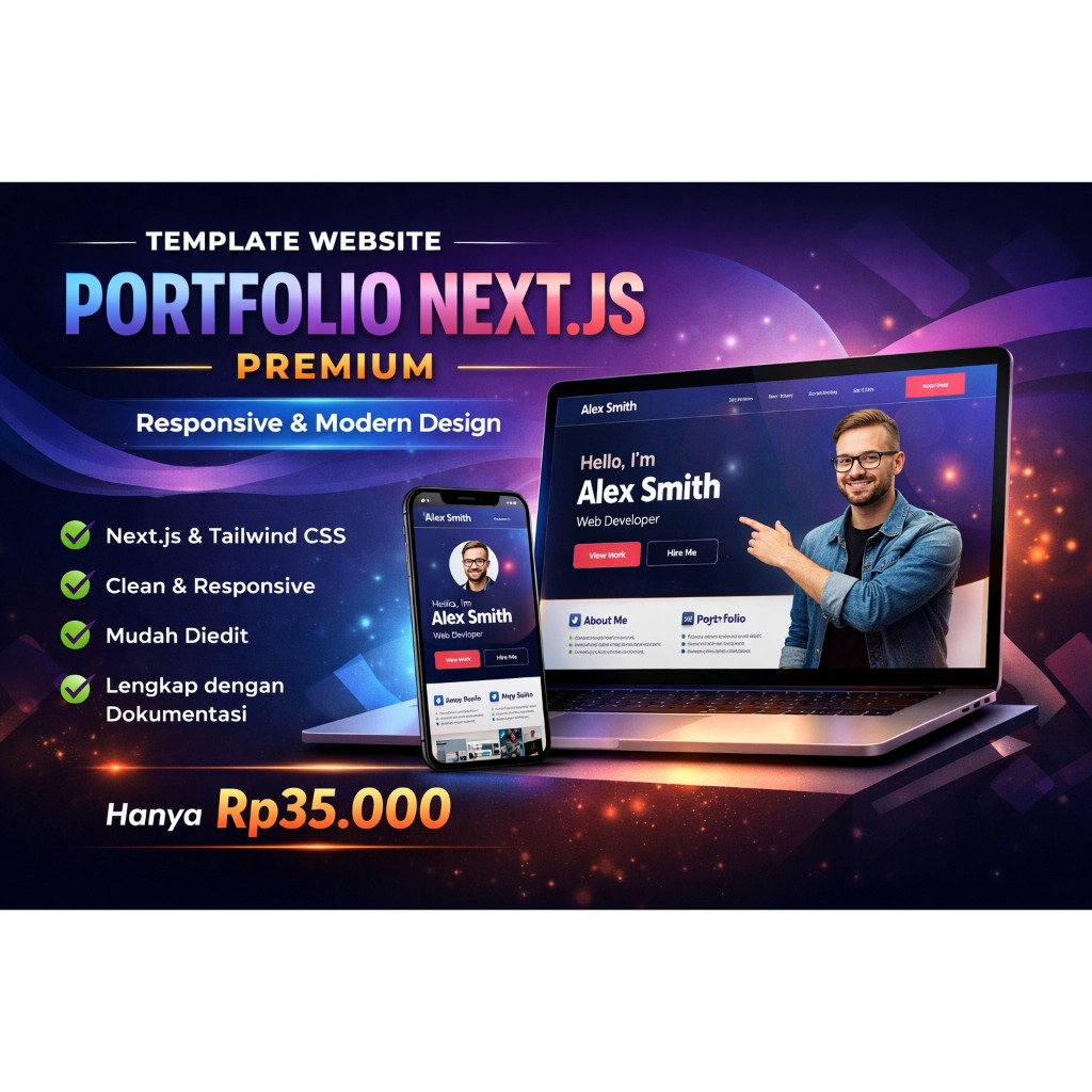 Jual Template Website Portfolio Next.js Premium Responsive Modern ...