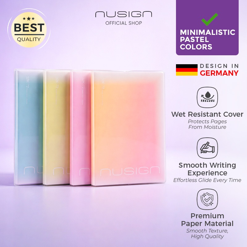 Jual Nusign Notebook with Protective Cover/ Notebook/ Buku tulis 72 ...