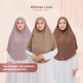Arafa Hijab Khimar Livia Bergo Instan Jersey Premium Kerudung Syari Lebaran Jilbab Non Pet 2026