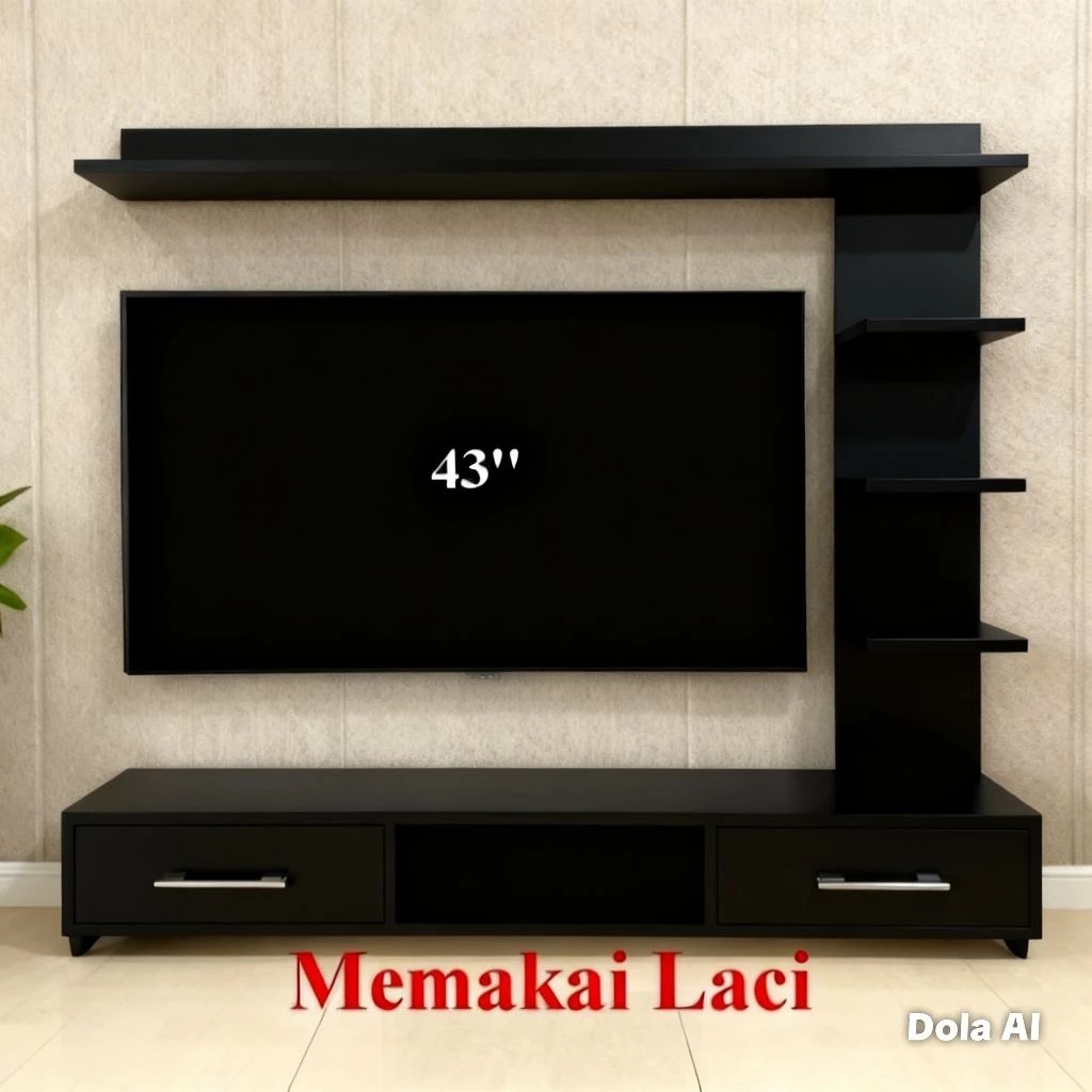 Jual DecorHunian Backdrop TV Minimalis Modern Rak TV Tempel Dinding ...
