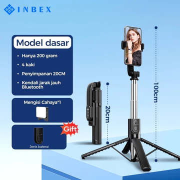 INBEX QT100 Tongsis Tripod Bluetooth 1m Fill Light PL4 Tripod Remote Tongsis Hp Selfie Stick