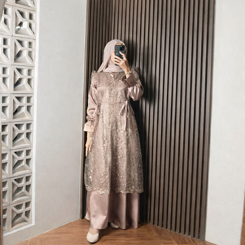 Jual Jasmine Dress Brokat Premium Model Simpel dengan Bahan Satin ...