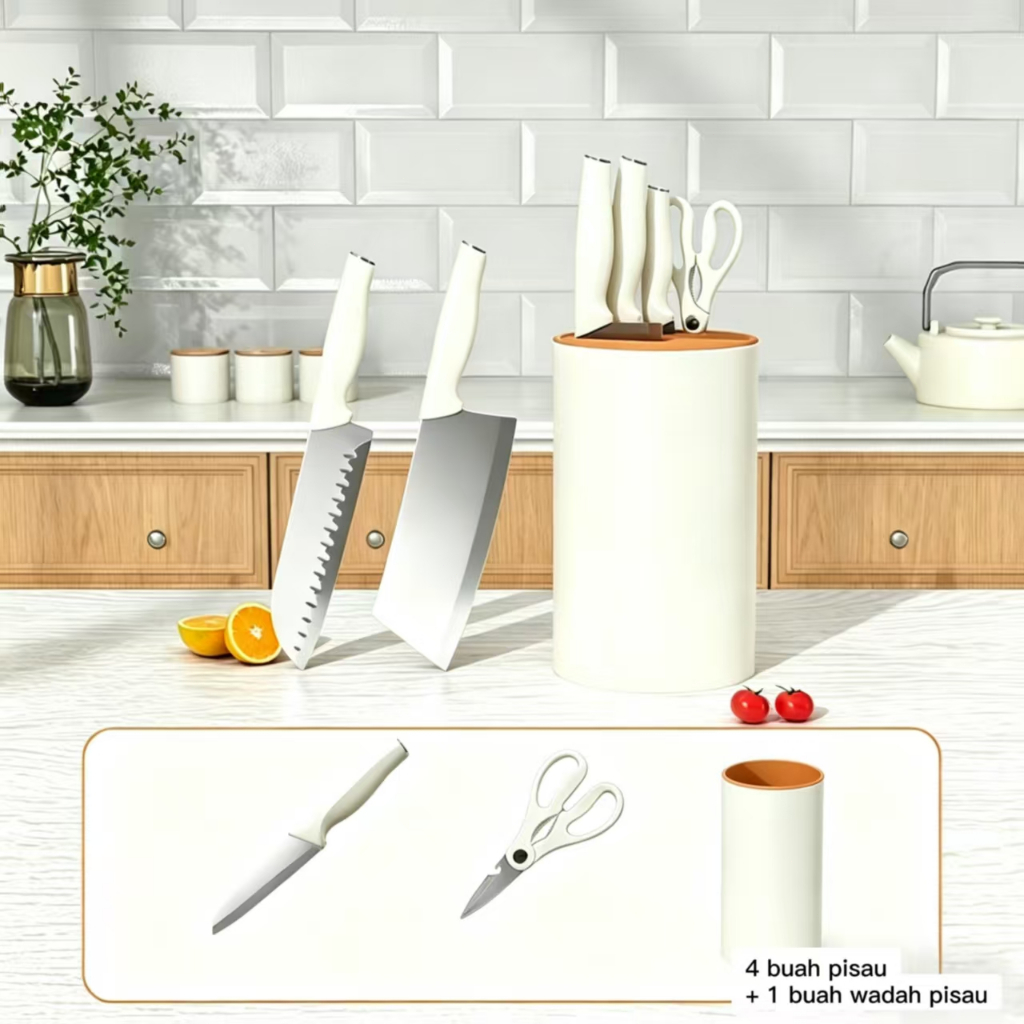 SUS304 Kitchen Knife 5pcs 1 Set/Chef Knife Stainless /Pisau Set Dapur /Pisau Set Kualitas Tinggi /Multifungsi Pisau Koki Alat