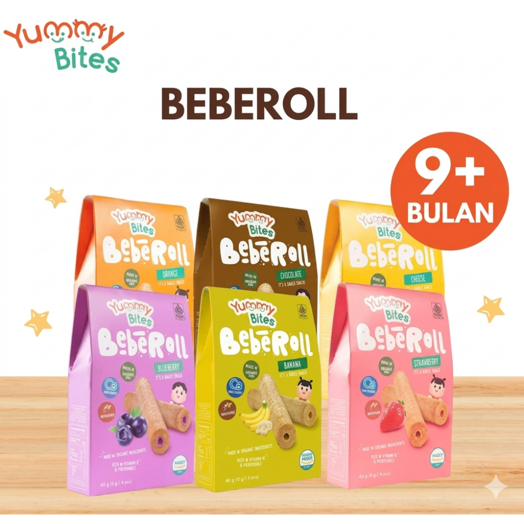 Jual Yummy Bites Beberoll 40 GR Snack Baby 9 bulan / Cemilan bayi ...