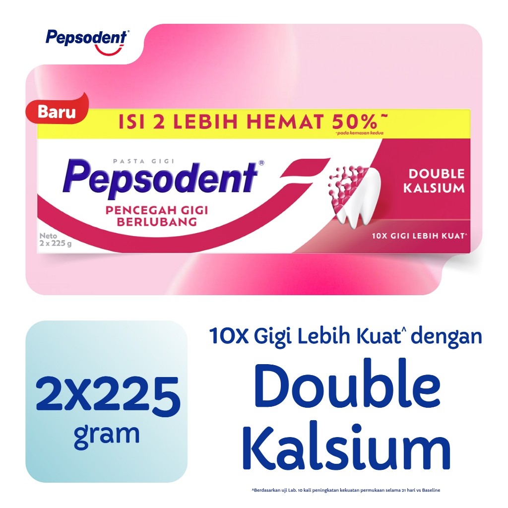 Pepsodent Pasta Gigi Pencegah Gigi Berlubang 225g Value Pack