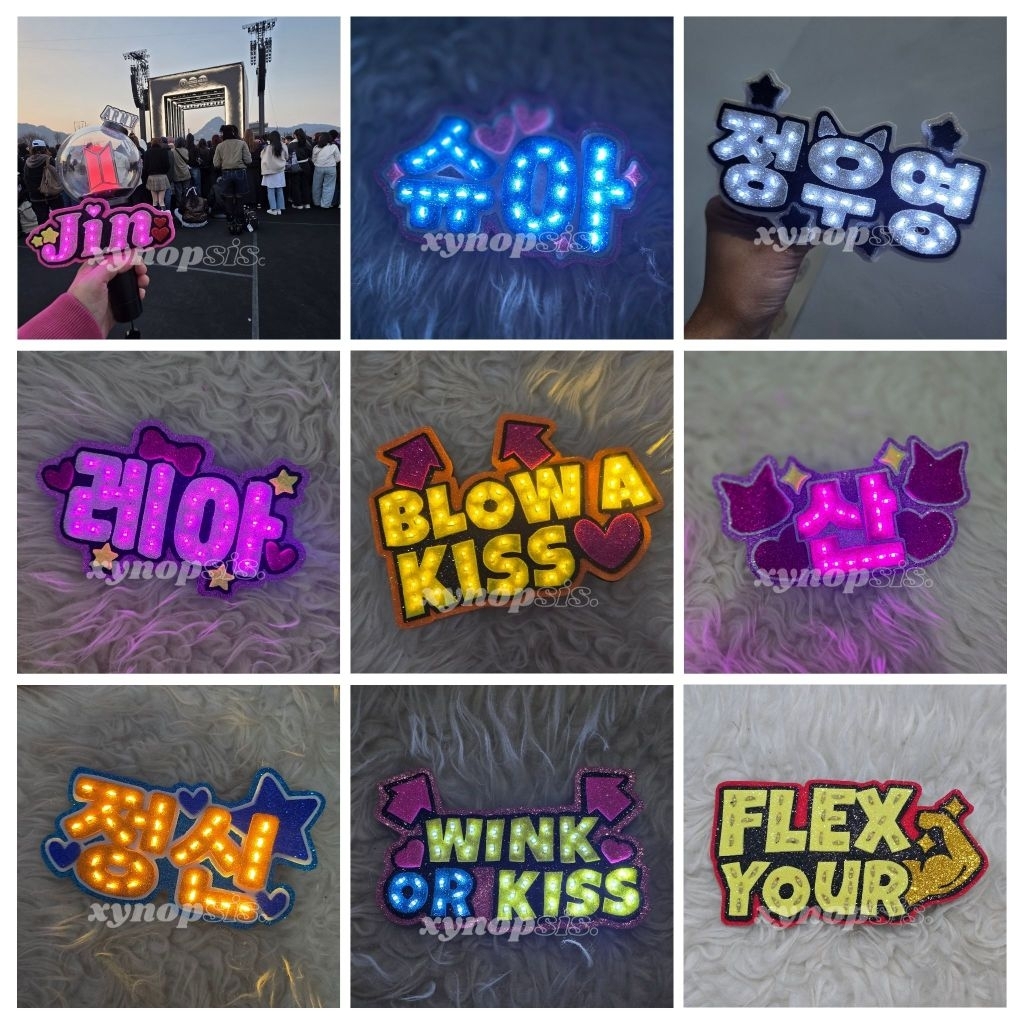 Jual CUSTOM LED POPSOCKET GRIPTOK LIGHSTICK FANBOARD NAMEBOARD