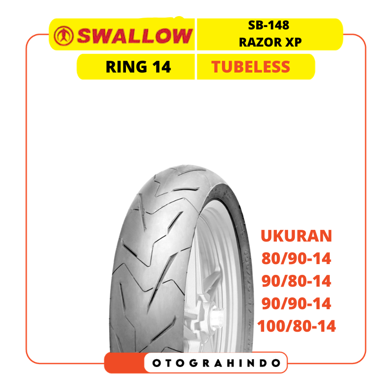 Jual BAN LUAR MOTOR SWALLOW SB-148 RAZOR XP RING 14 UKURAN 80/90 90/80 ...