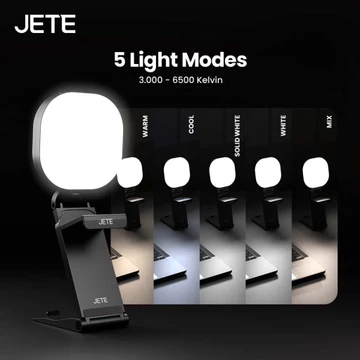 JETE Ring Light Mini RL3 Standing Portable With 20 LED 360 Rotation And 5 Light Mode Garansi 2