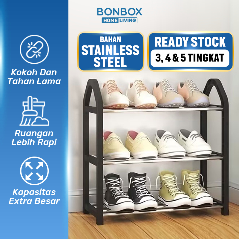 Jual BONBOX Homeliving - Rak Sepatu 3 Susun Minimalis Storage Tempat ...
