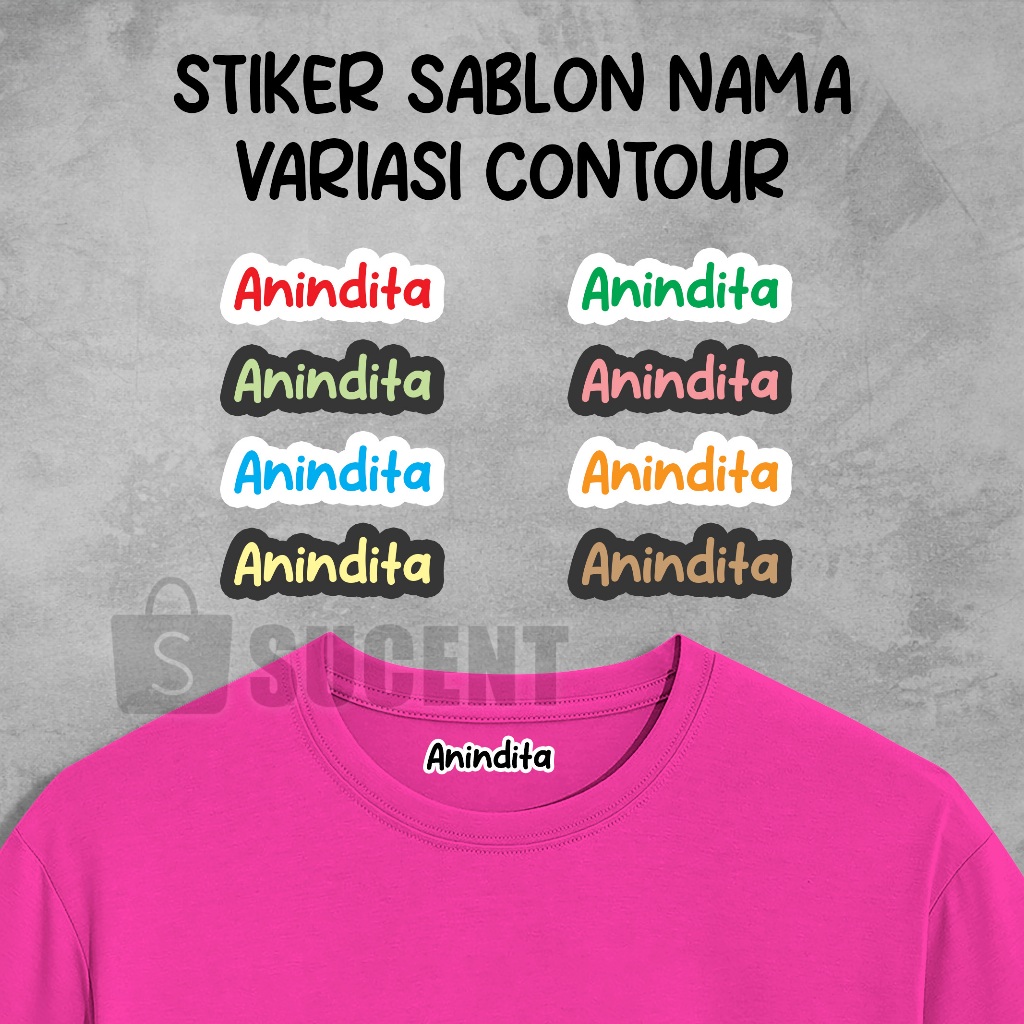 Jual Sticker Label Nama Kain Baju Isi 60Pcs Kaos Sablon Setrika Sticker ...