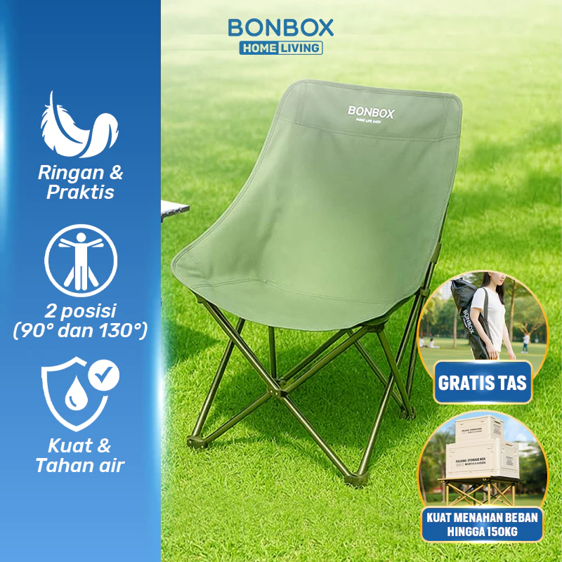 BONBOX Homeliving - Kursi Lipat Camping Kuat Kokoh  Kursi Lipat Outdoor Portable Kursi Gunung