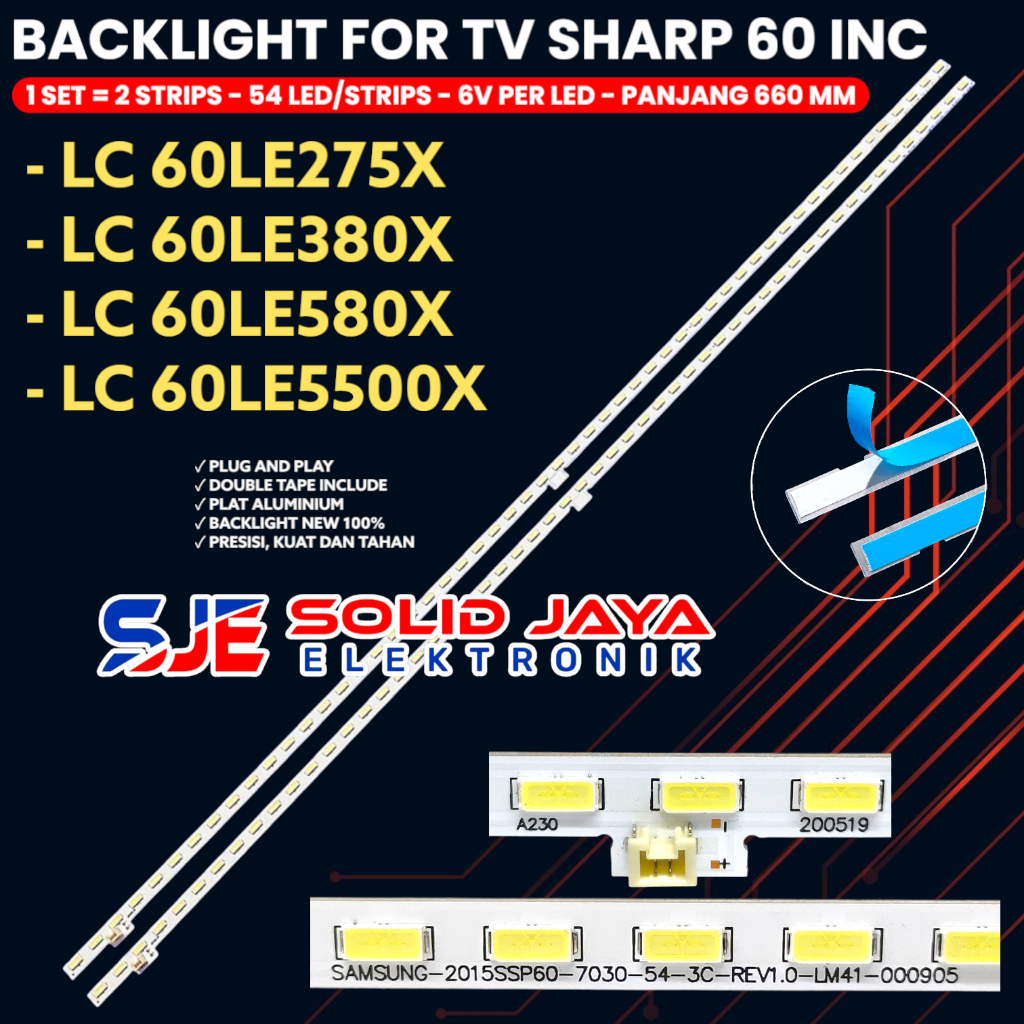 Jual BACKLIGHT TV SHARP 60 INCH LC-60LE275X 60LE380X 60LE580X