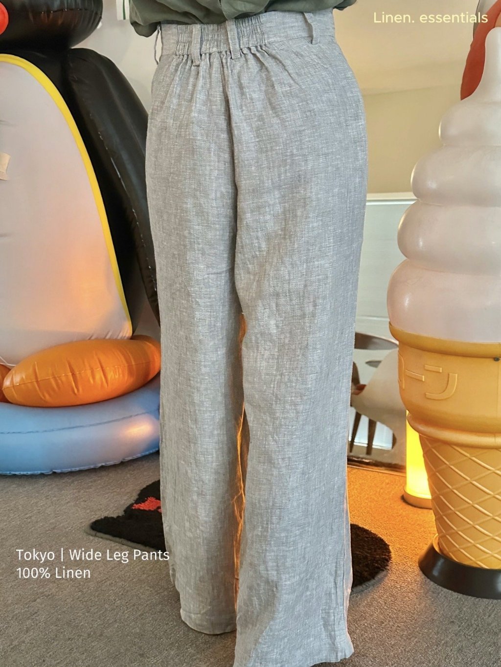 Jual Linen. essentials 100% Linen Wide Leg Pants | Tokyo Collection ...