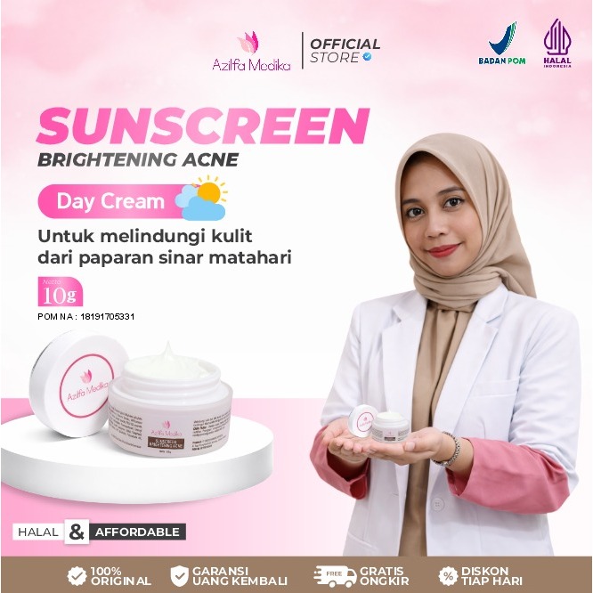 Jual Azilfa Medika Sunscreen Brightening Acne Krim Siang Melindungi ...