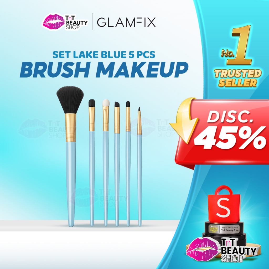 Jual GLAMFIX Excellent Brush Set Lake Blue Make Up 5 Pcs - Set Kuas ...