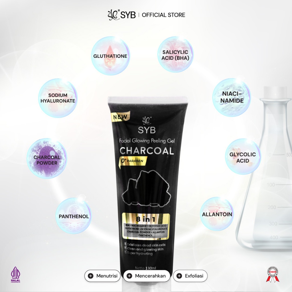Jual NEW SYB Facial Glowing Peeling Gel with Charcoal – Eksfoliasi ...