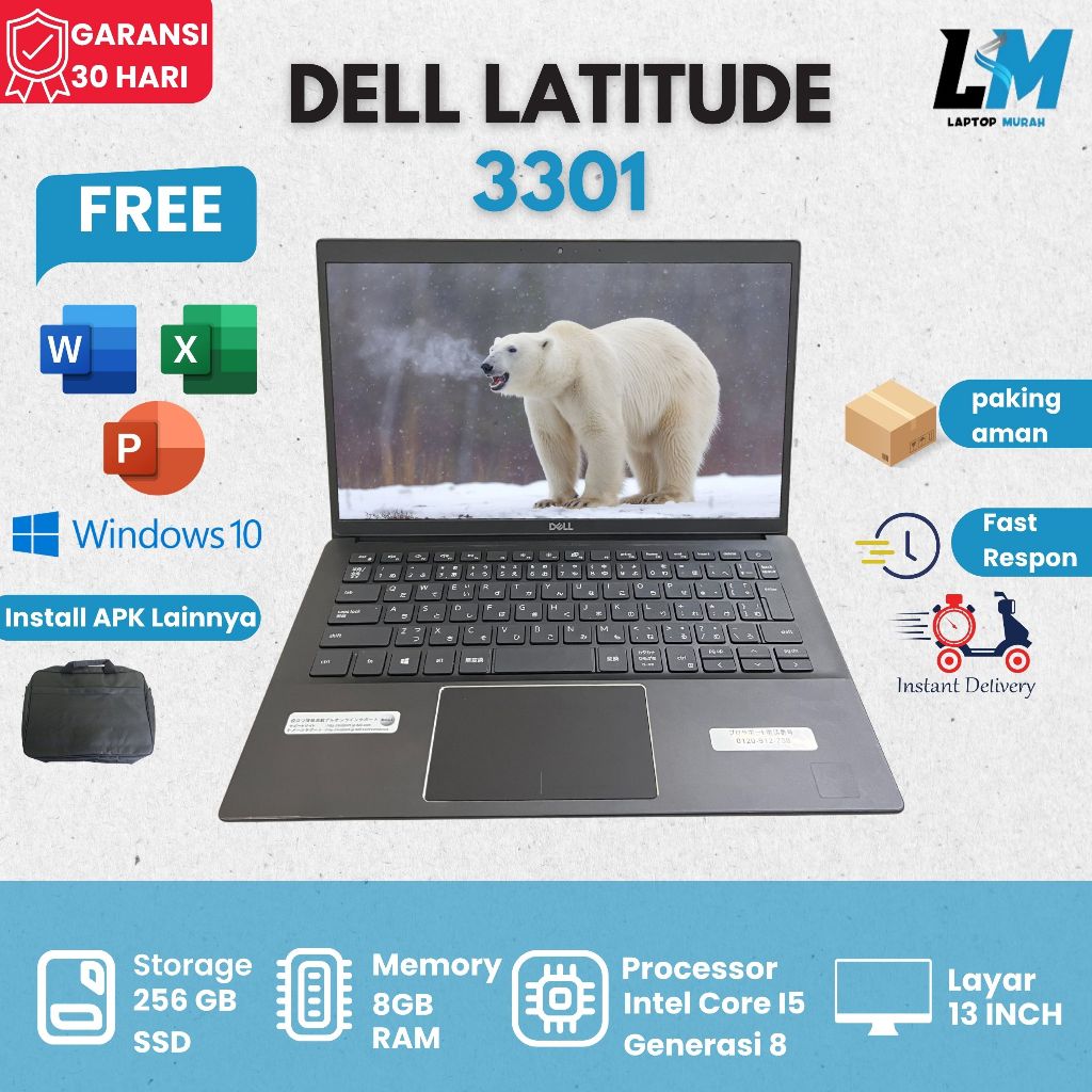 Jual Dell Latitude 3301 intel core I5 Gen 8 RAM 8GB Ssd 256GB siap ...