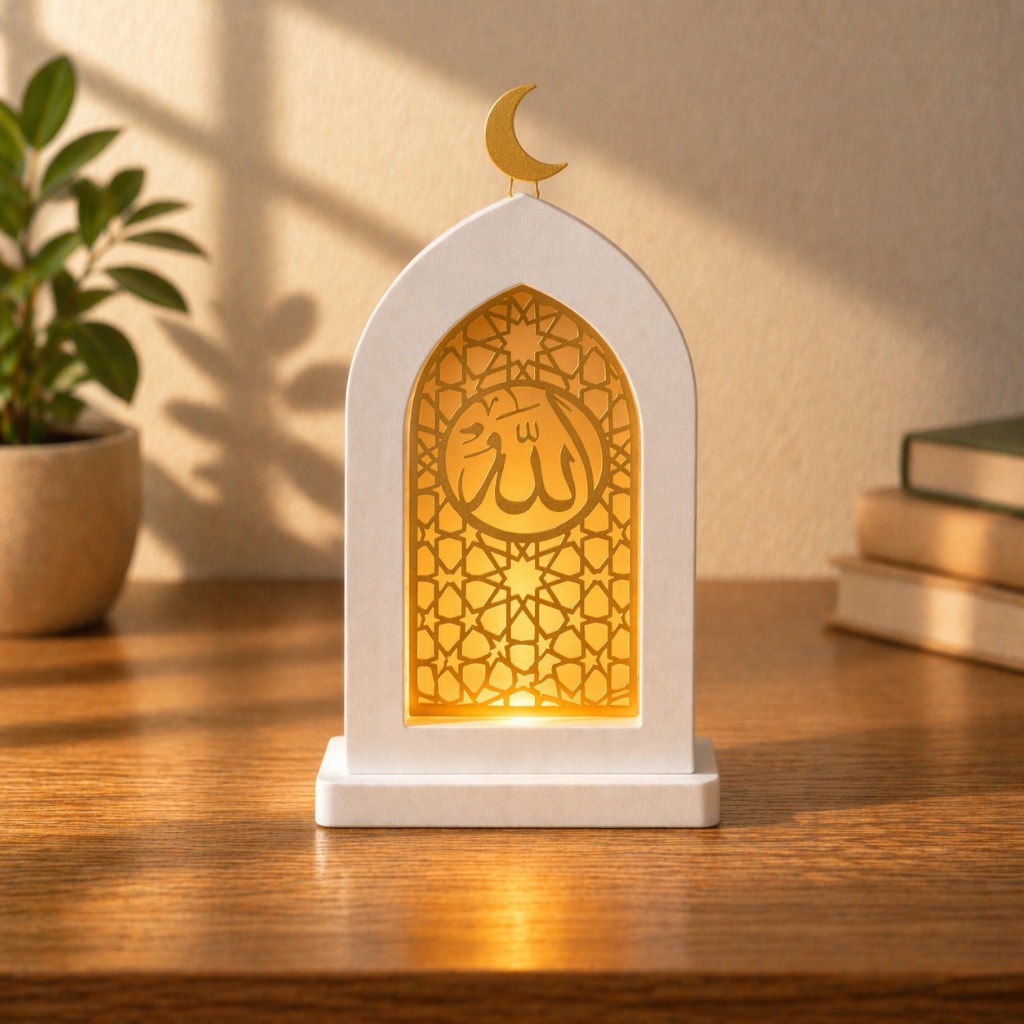 Jual Lampu Hias Islami LED Mihrab Kaligrafi Allah Dekorasi Meja ...
