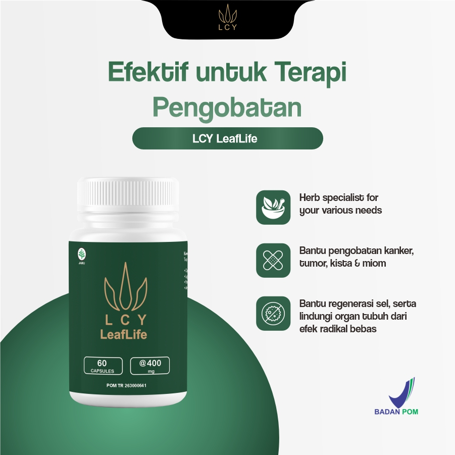 LCY LeafLife Obat Herbal Kanker Tumor Kista Miom Endometriosis PCOS Gangguan Hormonal Daya Tahan Tubuh