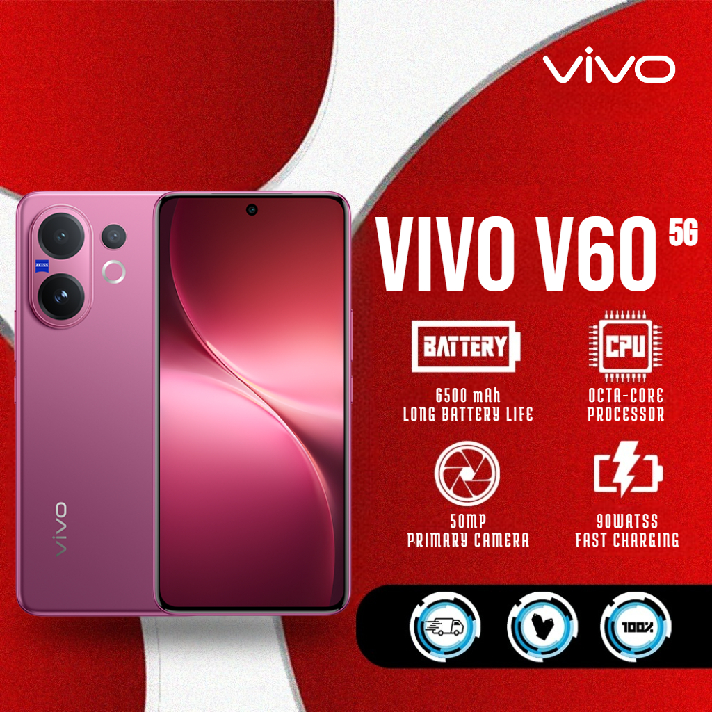 vivo V60 5G 8GB 256GB | Kamera ZEISS 50MP | AMOLED 120Hz | Fast Charging 90W | Baterai 6500mAh