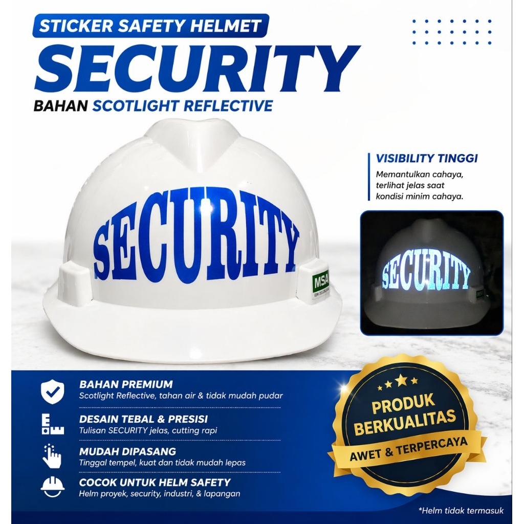 Jual Sticker Stiker Cutting Safety Helmet Security 15cmx6cm | Shopee ...