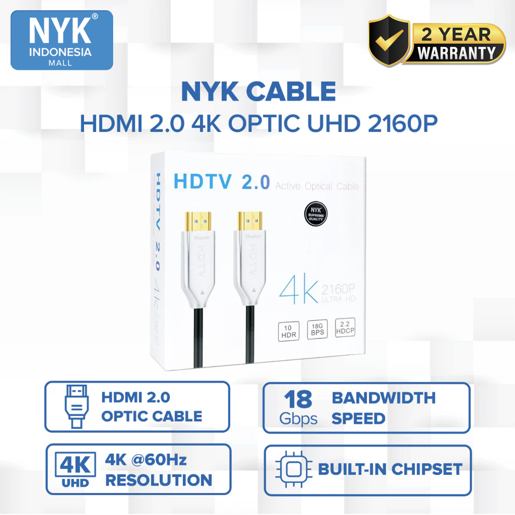 [ANTI-LAG] NYK Cable Fiber Optic 100M Kabel Active HDMI 2160P ULTRA HD 4K HDR COD (7)
